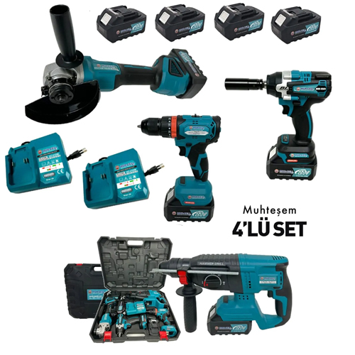 Murcell Kömürsüz Şarjlı Set 4 Makine 1 Çantada
